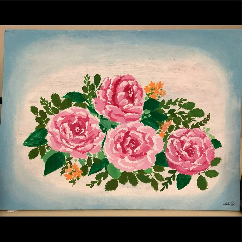 Hand painted Roses / Floral Painting